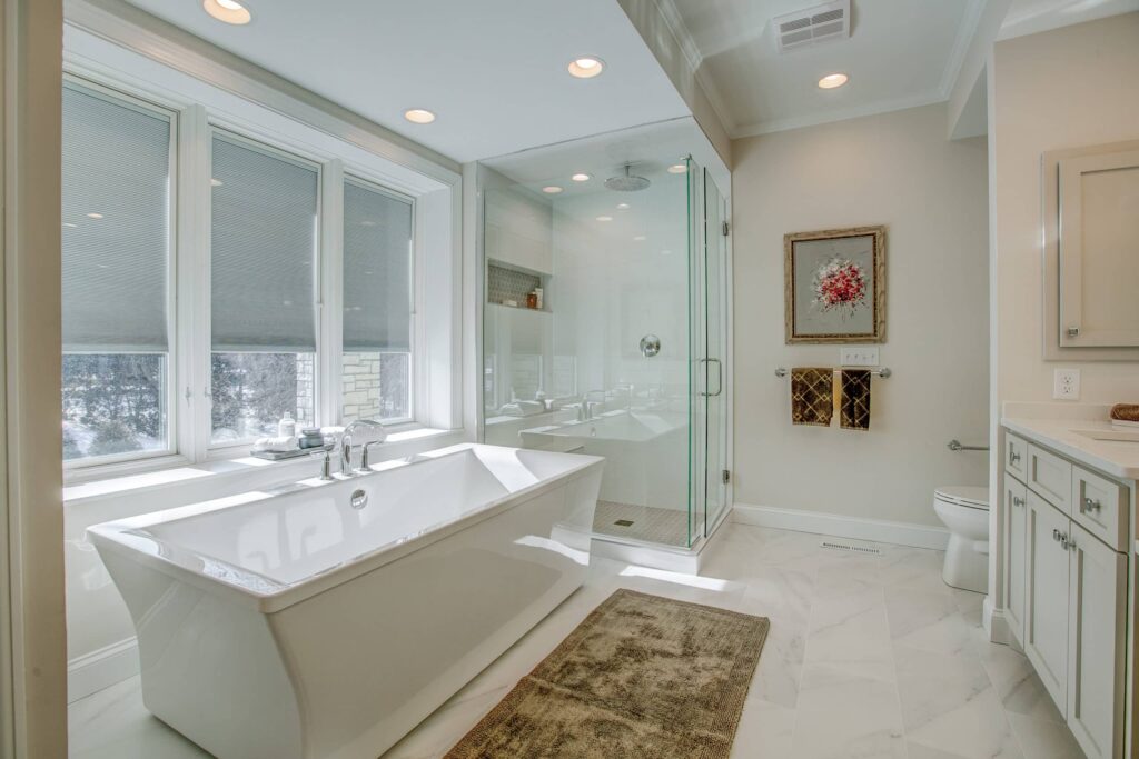 Elegant Primary Bathroom, <span>Edina, MN</span>
