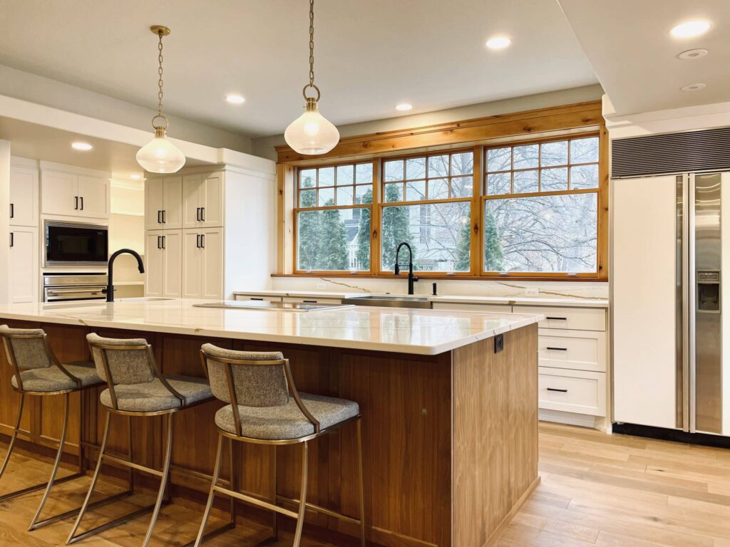 Kitchen remodel featuring large kitchen island